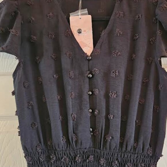 Black Chenille, Ruffle Hem Dress. Size Small - Picture 4 of 15